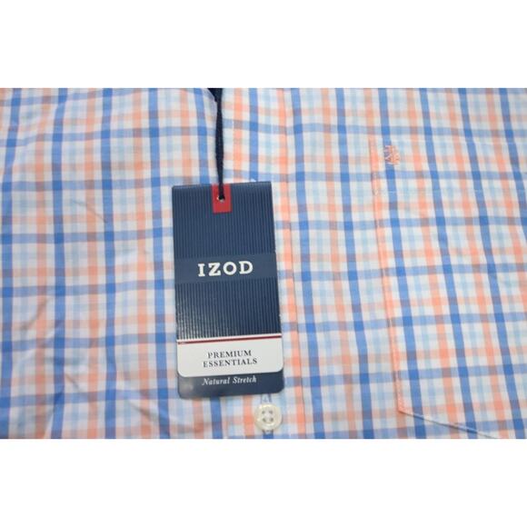 Izod Dress Shirt Long Sleeve Casual Button Up Plaid Mens Size Medium NWT - Picture 7 of 12